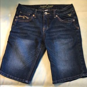 Justice dark wash jean shorts